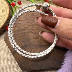 Pandora Elegant White Braided Bracelet 19cm